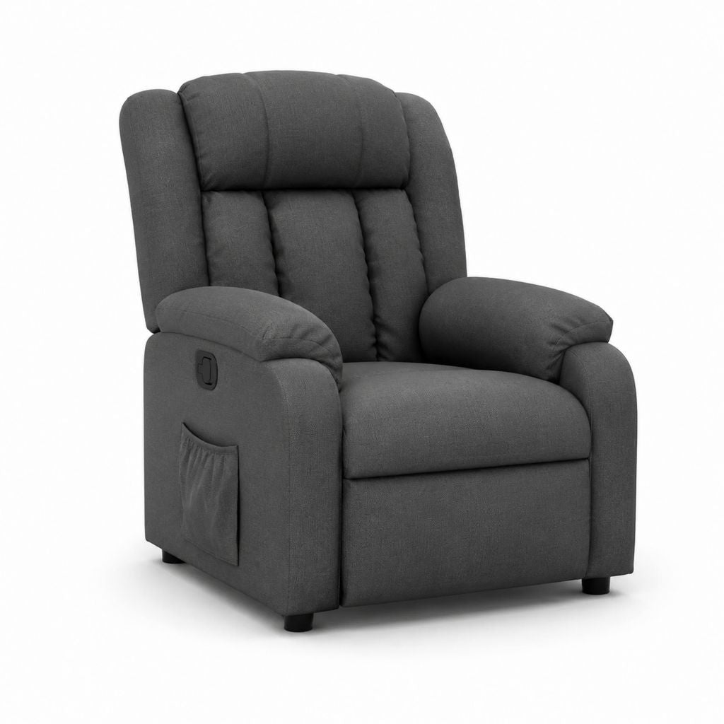 Relaxsessel mit Liegefunktion dunkelgrau Polyester 89 x 94 x 103 cm